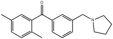 2,5-DIMETHYL-3'-PYRROLIDINOMETHYL BENZOPHENONE,898770-40-6,结构式