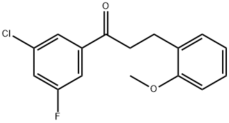 3'-CHLORO-5'-FLUORO-3-(2-METHOXYPHENYL)PROPIOPHENONE 化学構造式