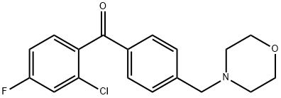 2-CHLORO-4-FLUORO-4'-MORPHOLINOMETHYL BENZOPHENONE 化学構造式