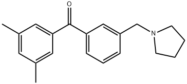 3,5-DIMETHYL-3'-PYRROLIDINOMETHYL BENZOPHENONE Structure