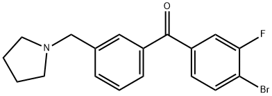 4-BROMO-3-FLUORO-3'-PYRROLIDINOMETHYL BENZOPHENONE 化学構造式