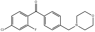 4-CHLORO-2-FLUORO-4'-MORPHOLINOMETHYL BENZOPHENONE,898770-53-1,结构式