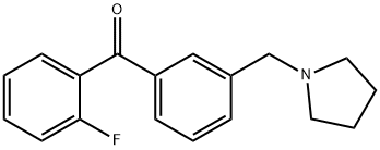 2-FLUORO-3'-PYRROLIDINOMETHYL BENZOPHENONE,898770-60-0,结构式