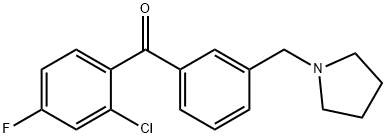 2-CHLORO-4-FLUORO-3'-PYRROLIDINOMETHYL BENZOPHENONE