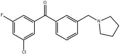 3-CHLORO-5-FLUORO-3'-PYRROLIDINOMETHYL BENZOPHENONE Struktur
