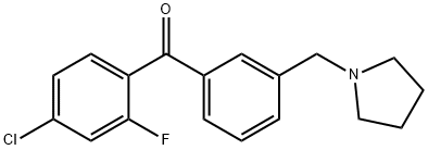 4-CHLORO-2-FLUORO-3'-PYRROLIDINOMETHYL BENZOPHENONE Structure
