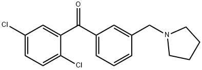 (2,5-二氯苯基)(3-(吡咯烷-1-基甲基)苯基)甲酮,898770-80-4,结构式