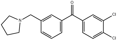 (3,4-二氯苯基)(3-(吡咯烷-1-基甲基)苯基)甲酮, 898770-82-6, 结构式