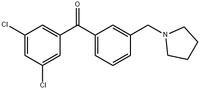 (3,5-二氯苯基)(3-(吡咯烷-1-基甲基)苯基)甲酮, 898770-84-8, 结构式