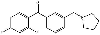 2,4-DIFLUORO-3'-PYRROLIDINOMETHYL BENZOPHENONE Structure