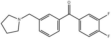 3,4-DIFLUORO-3'-PYRROLIDINOMETHYL BENZOPHENONE Structure