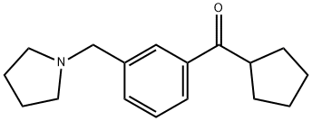 シクロペンチル3-(ピロリジノメチル)フェニルケトン 化学構造式