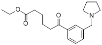 6-オキソ-6-[3-(ピロリジノメチル)フェニル]ヘキサン酸エチル 化学構造式