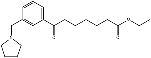ETHYL 7-OXO-7-[3-(PYRROLIDINOMETHYL)PHENYL]HEPTANOATE Structure