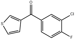3-(3-クロロ-4-フルオロベンゾイル)チオフェン 化学構造式