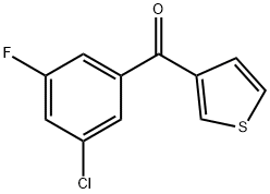 3-(3-クロロ-5-フルオロベンゾイル)チオフェン 化学構造式