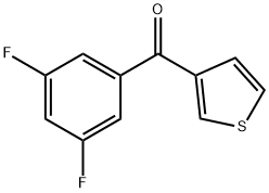 3-(3,5-ジフルオロベンゾイル)チオフェン 化学構造式