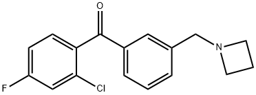 3'-アゼチジノメチル-2-クロロ-4-フルオロベンゾフェノン 化学構造式