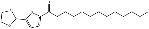 5-(1,3-ジオキソラン-2-イル)-2-チエニルドデシルケトン 化学構造式