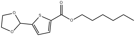 HEXYL 5-(1,3-DIOXOLAN-2-YL)-2-THIOPHENECARBOXYLATE Struktur