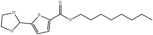 5-(1,3-ジオキソラン-2-イル)-2-チオフェンカルボン酸オクチル 化学構造式