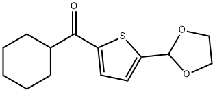 シクロヘキシル5-(1,3-ジオキソラン-2-イル)-2-チエニルケトン 化学構造式