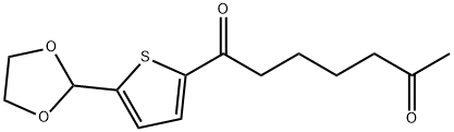 5-(1,3-ジオキソラン-2-イル)-2-チエニル5-オキソヘキシルケトン 化学構造式