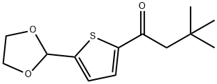 2,2-ジメチルプロピル5-(1,3-ジオキソラン-2-イル)-2-チエニルケトン 化学構造式