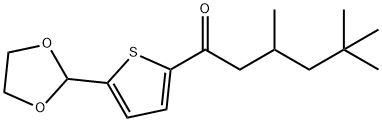5-(1,3-ジオキソラン-2-イル)-2-チエニル2,4,4-トリメチルペンチルケトン 化学構造式