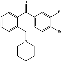 4'-BROMO-3'-FLUORO-2-PIPERIDINOMETHYL BENZOPHENONE 化学構造式