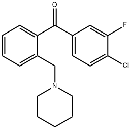 4'-CHLORO-3'-FLUORO-2-PIPERIDINOMETHYL BENZOPHENONE Struktur