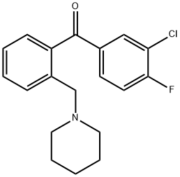 3'-CHLORO-4'-FLUORO-2-PIPERIDINOMETHYL BENZOPHENONE Structure