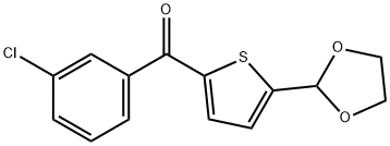 2-(3-クロロロベンゾイル)-5-(1,3-ジオキソラン-2-イル)チオフェン 化学構造式