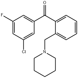 3'-CHLORO-5'-FLUORO-2-PIPERIDINOMETHYL BENZOPHENONE Structure