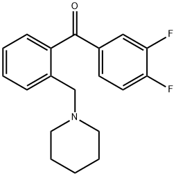 3',4'-DIFLUORO-2-PIPERIDINOMETHYL BENZOPHENONE Structure