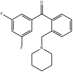 3',5'-DIFLUORO-2-PIPERIDINOMETHYL BENZOPHENONE 化学構造式