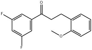 3',5'-ジフルオロ-3-(2-メトキシフェニル)プロピオフェノン 化学構造式