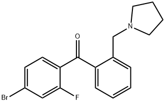 4-BROMO-2-FLUORO-2'-PYRROLIDINOMETHYL BENZOPHENONE 化学構造式