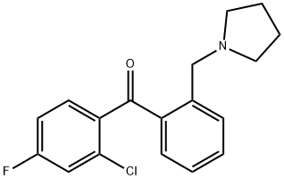 2-CHLORO-4-FLUORO-2'-PYRROLIDINOMETHYL BENZOPHENONE 化学構造式