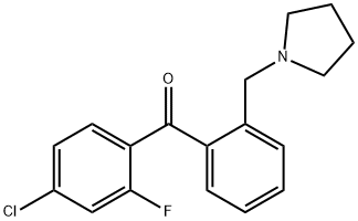 4-CHLORO-2-FLUORO-2'-PYRROLIDINOMETHYL BENZOPHENONE 化学構造式