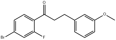 4'-ブロモ-2'-フルオロ-3-(3-メトキシフェニル)プロピオフェノン 化学構造式