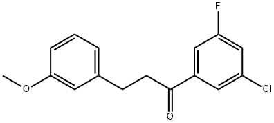 3'-クロロ-5'-フルオロ-3-(3-メトキシフェニル)プロピオフェノン 化学構造式
