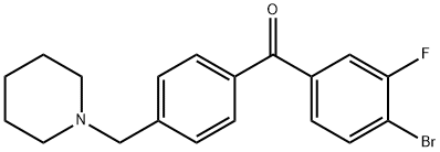 4-BROMO-3-FLUORO-4'-PIPERIDINOMETHYL BENZOPHENONE 化学構造式