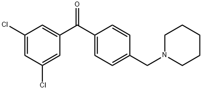 3,5-DICHLORO-4'-PIPERIDINOMETHYL BENZOPHENONE Structure