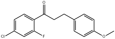 4'-クロロ-2'-フルオロ-3-(4-メトキシフェニル)プロピオフェノン 化学構造式
