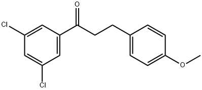 3',5'-ジクロロ-3-(4-メトキシフェニル)プロピオフェノン 化学構造式