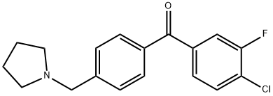 4-CHLORO-3-FLUORO-4'-PYRROLIDINOMETHYL BENZOPHENONE 化学構造式