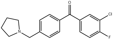 3-CHLORO-4-FLUORO-4'-PYRROLIDINOMETHYL BENZOPHENONE 化学構造式