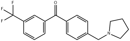 4'-ピロリジノメチル-3-トリフルオロメチルベンゾフェノン 化学構造式