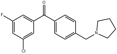 3-CHLORO-5-FLUORO-4'-PYRROLIDINOMETHYL BENZOPHENONE Structure